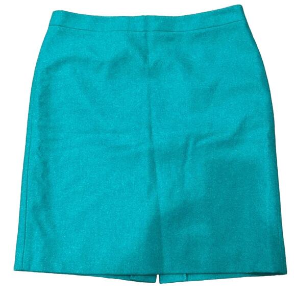 J.Crew Women's The Pencil Skirt Wool Blend Emerald Green Size 12 - Picture 2 of 8
